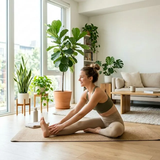 Beginner-friendly home fitness and yoga