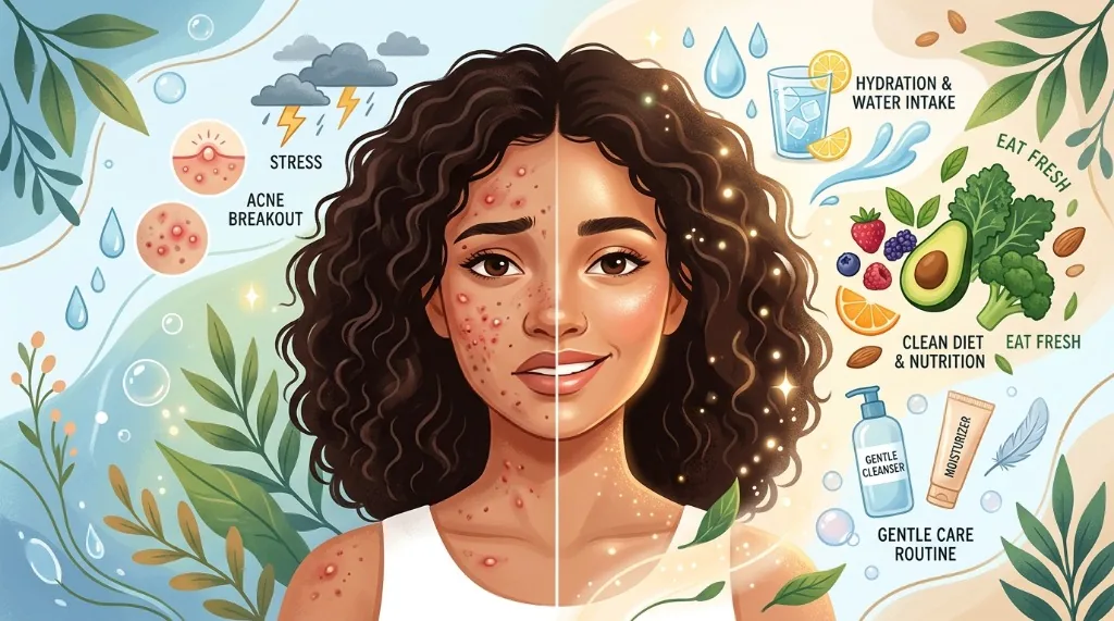 Supporting illustration 5 for Skincare Tips for Acne-Prone Skin: How to Prevent Breakouts and Maintain Clear Skin